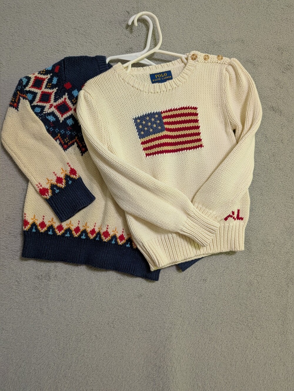 Ralph Lauren Polo Flag Cotton Sweater Patriot 250 USA America 4/5- 2 pieces